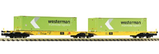 Fleischmann 825342 N Container-Doppeltragwagen, CLIP 