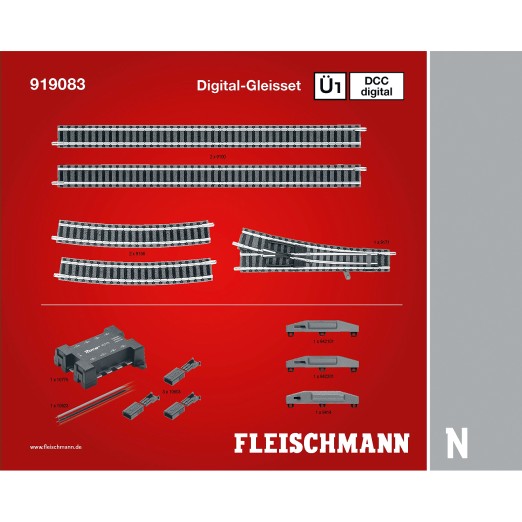 Fleischmann 919083 N Profi-Gleis DCC Digital-Gleisset Ü1 