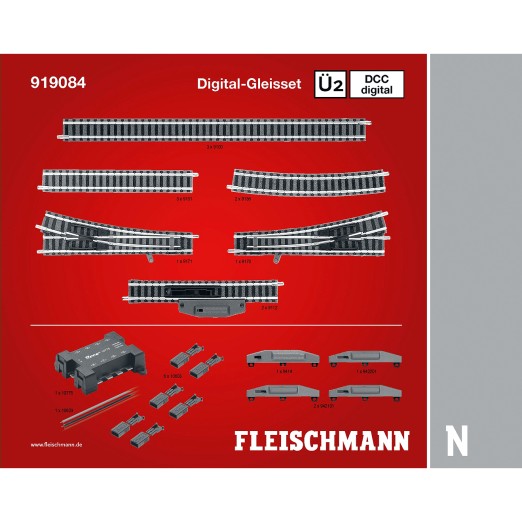 Fleischmann 919084 N Profi-Gleis DCC Digital-Gleisset Ü2 