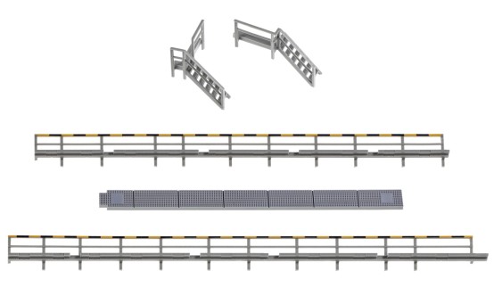 Fleischmann 00209152 N Geländer, Treppen und Abdeckplatte für 9152C