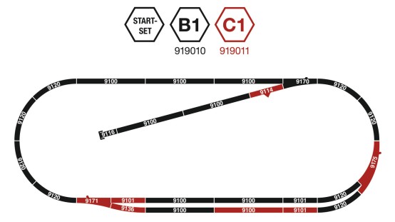 Fleischmann 919011 N Gleisset C1 (Gleise mit Bettung) 