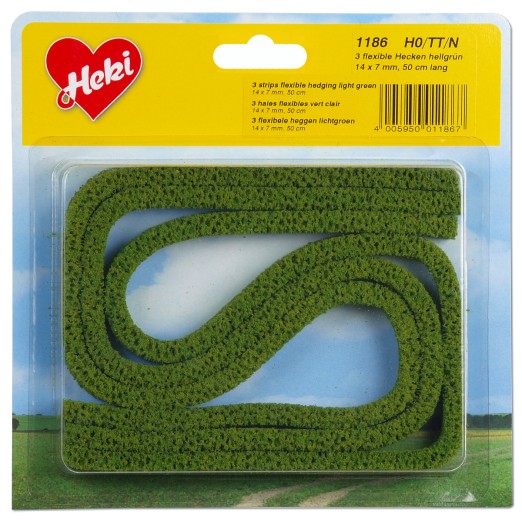 Heki 1186 H0/TT/N 3 flexible Hecken hellgrün 14 mm hoch 