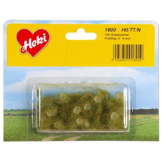Heki 1800 H0/TT/N Grasbüschel Frühling 100 Stück, 5-6 mm 