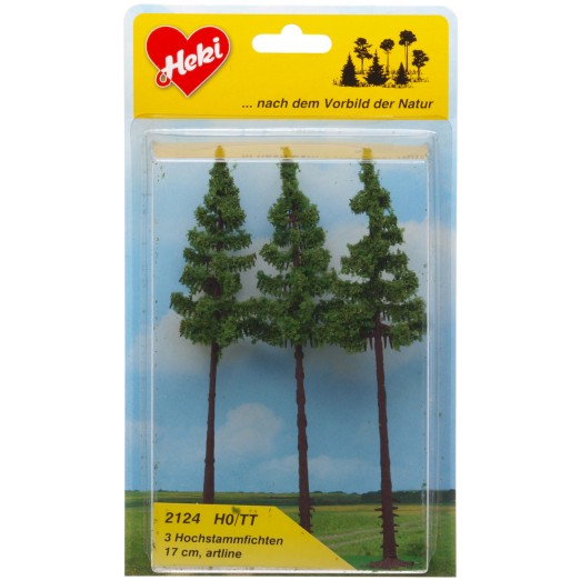 Heki 2124 H0/TT 3 Hochstammfichten 17 cm 