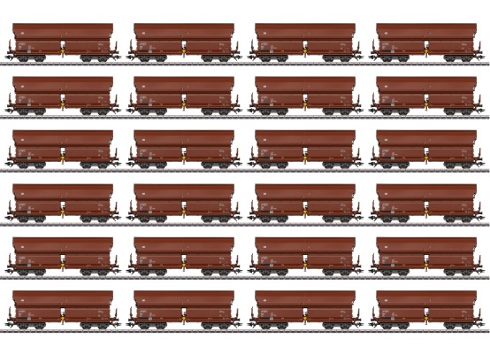 Märklin 00730 H0 Schwenkdachwagen Tals 968, DB 24er-Set (Display)