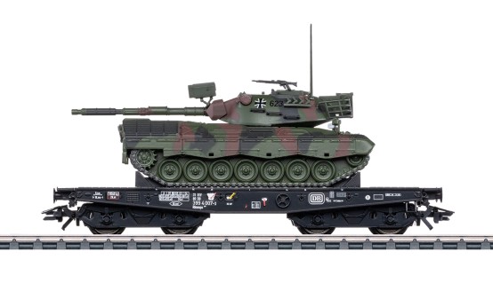 Märklin 48879 H0 Schwerlast-Flachwagen Rlmmps, Kampfpanzer 