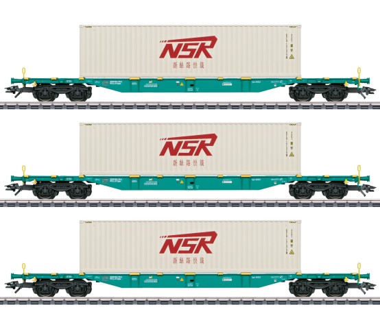 Märklin 47135 H0 Container-Tragwagen Bauart Sgns 3er-Set 