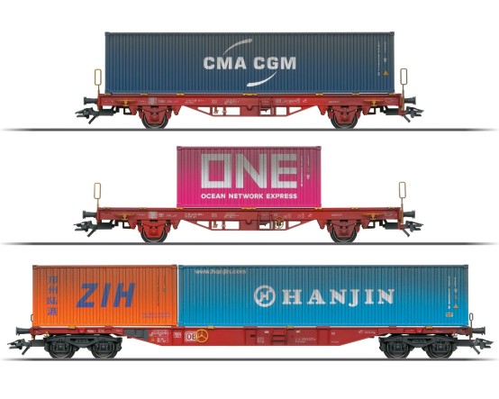 Märklin 47580 H0 Container-Tragwagen Lgs 580 DB AG 3er-Set 