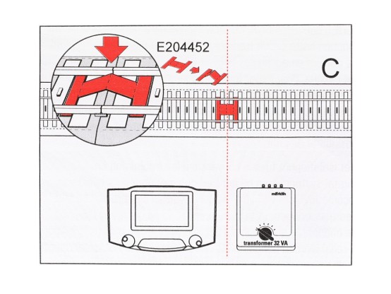 Preview: Märklin E204452 Wippe für Trennstelle (5 Stück) von Stromkreisen bei C-/M-Gleis Modelleisenbahn