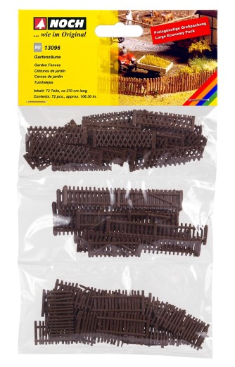Preview: NOCH 13096 H0 Großpackung Gartenzäune 