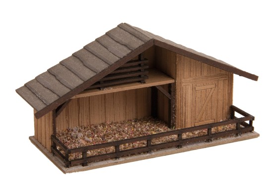 Preview: NOCH 14394 H0 Weihnachtsmarkt-Krippe mit Figuren in Holzoptik