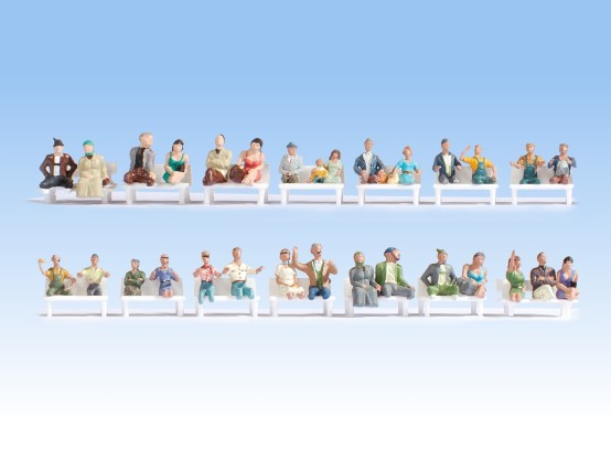 NOCH 16050 H0 Mega Spar-Set Reisende 30 Figuren, ohne Beine 