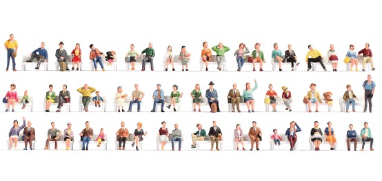 NOCH 16071 H0 Mega-Spar-Set Sitzende 60 Figuren 