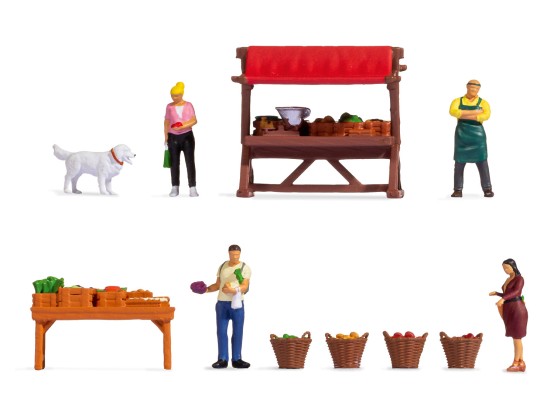 NOCH 16225 H0 Figuren-Themenwelt Gemüsestand 