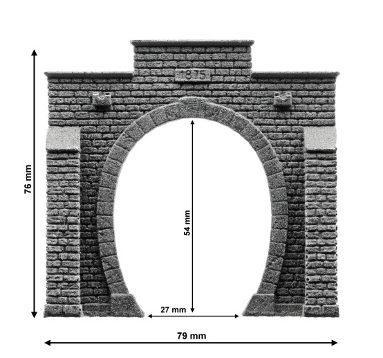 Preview: NOCH 34851 N Tunnel-Portal 1-gleisig, 7,9 x 7,6 cm 