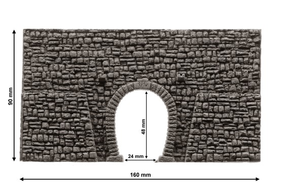 Preview: NOCH 34937 N Tunnel-Portal 1-gleisig, 16 x 9 cm 