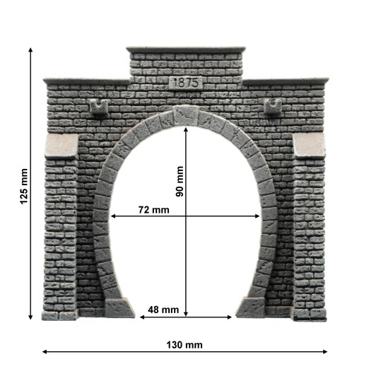 Preview: NOCH 58051 H0 Tunnel-Portal 1-gleisig, 13 x 12,5 cm 