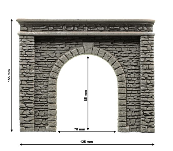 Preview: NOCH 58061 H0 Tunnel-Portal 1-gleisig, 15 x 12,5 cm 