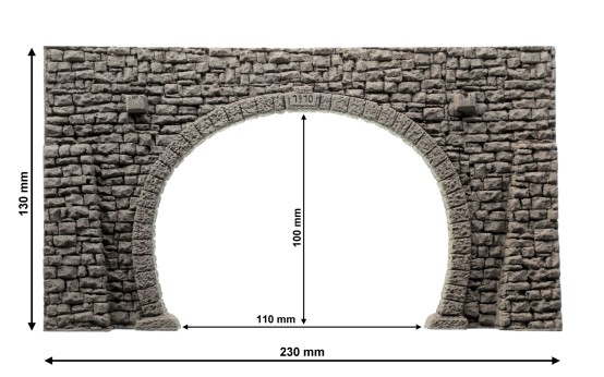 Preview: NOCH 58248 H0 Tunnel-Portal 2-gleisig, 23,5 x 13 cm 