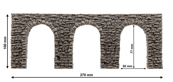 Preview: NOCH 58260 H0 Arkadenmauer offen, 27 x 10 cm 
