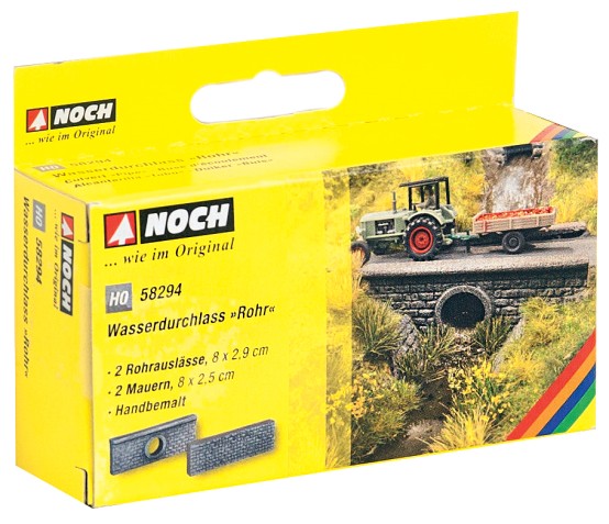 Preview: NOCH 58294 H0 Wasserdurchlass Rohr 