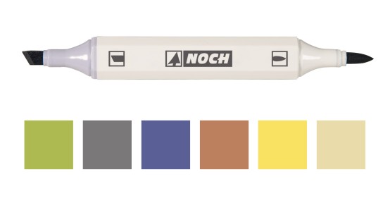 NOCH 61158 Patina-Marker für Modelle, 6 Stück 