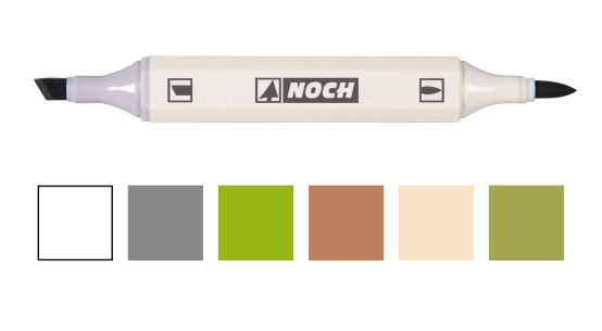 NOCH 61159 Patina-Marker für die Landschaft, 6 Stück 