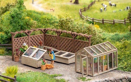 NOCH 66805 H0 Laser-Cut Deko-Set „Im Garten“ 