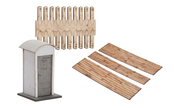 Preview: NOCH 66811 H0 Laser-Cut Deko-Set „Rechts und links der Gleise“