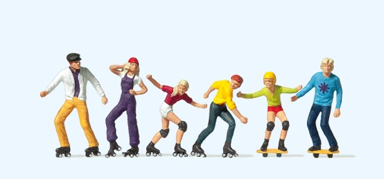 Preiser 10074 H0 Rollerskate und Skateboard 
