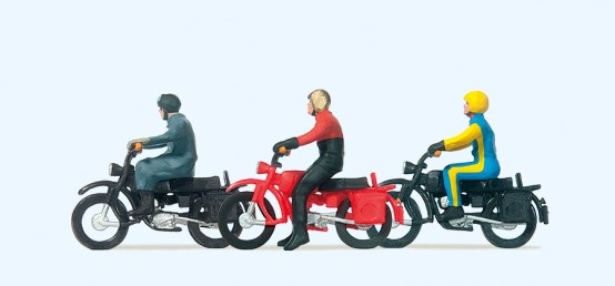 Preiser 10081 H0 Motorradfahrer auf HERCULES 