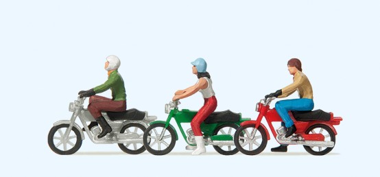 Preiser 10126 H0 Mokickfahrer 