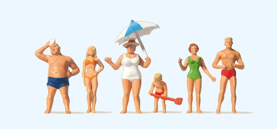 Preiser 10283 H0 Familie Krause am Strand in Badekleidung 