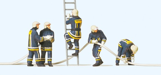 Preiser 10485 H0 Feuerwehrmänner in moderner Einsatzkleidung 