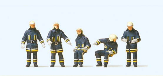 Preiser 10487 H0 Feuerwehrmänner in moderner Einsatzkleidung 