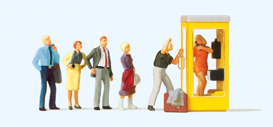 Preiser 10523 H0 Wartende an Telefonzelle 