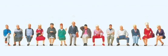 Preiser 10524 H0 Sitzende Reisende, 14 Figuren 