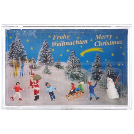 Preview: Preiser 10626 H0 Weihnachtsmann, Kinder, Schneemann 