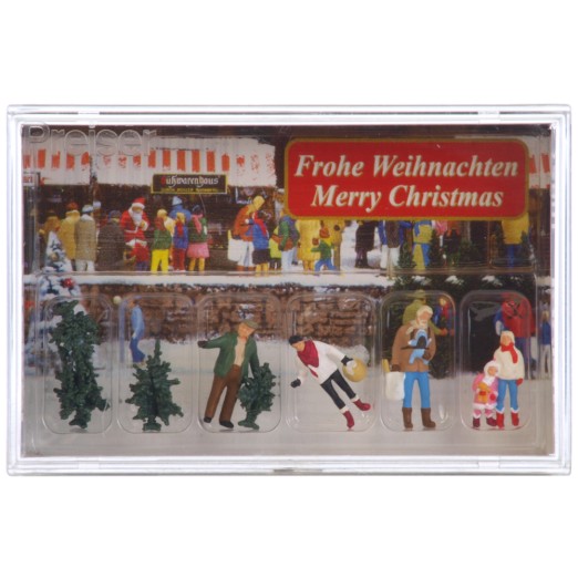 Preview: Preiser 10627 H0 Weihnachtsbaumverkauf 