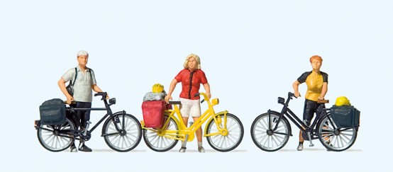 Preiser 10643 H0 Stehende Radfahrer in sportlicher Kleidung. 