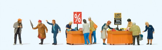 Preiser 10647 H0 Schnäppchenjagd am Wühltisch 