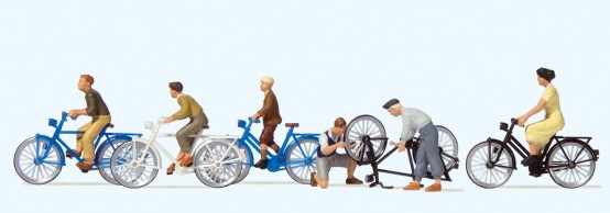 Preiser 10716 H0 Jugendliche mit dem Fahrrad 