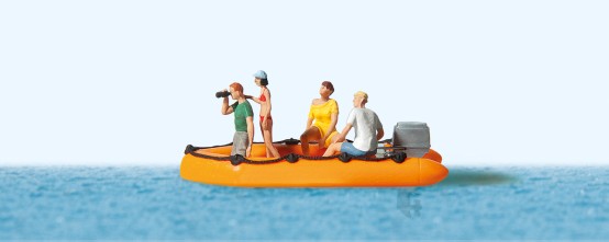 Preiser 10764 H0 Familie im Schlauchboot 