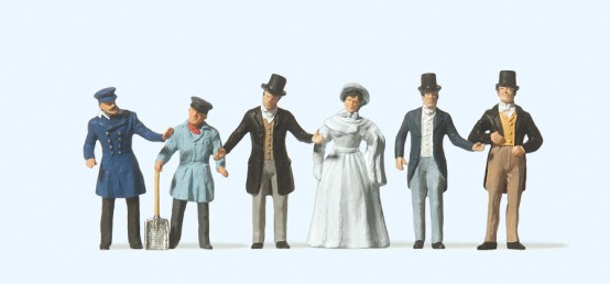 Preiser 12046 H0 Lokführer, Heizer, Reisende, um 1847 