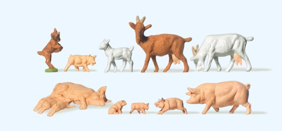 Preiser 14162 H0 Ziegen und Schweine 