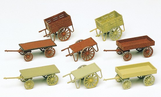 Preiser 17103 H0 Handwagen. 8 Stück. Bausatz 