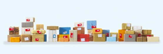 Preiser 17703 H0 Postpakete, 40 Stück (Fertigmodell) 