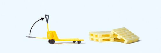 Preiser 17712 H0 Hubwagen, 3 Europaletten (Fertigmodell) 