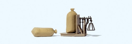 Preiser 17713 H0 Getreidewaage, 2 Säcke (Fertigmodell) 