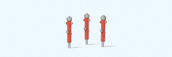 Preiser 17714 H0 Hydranten rot.3 Stück.Fertigm 